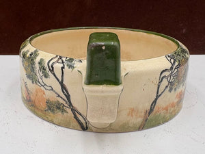Early 20th C. Royal Doulton Old English Scenes The Gleaners Thumb Stop Handled Bowl