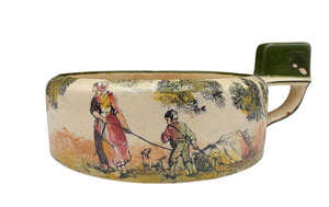 Early 20th C. Royal Doulton Old English Scenes The Gleaners Thumb Stop Handled Bowl by Miss Daisy's Consignment & Auction House