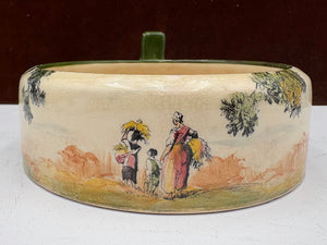 Early 20th C. Royal Doulton Old English Scenes The Gleaners Thumb Stop Handled Bowl