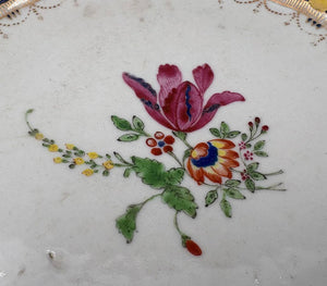 Mid 18th C. Chinese Export Famille Rose Blue Scalloped Edge Plate