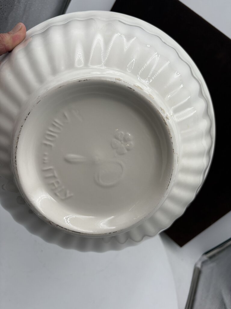 Primula Italy Herb Motif White Ceramic Past Bowl