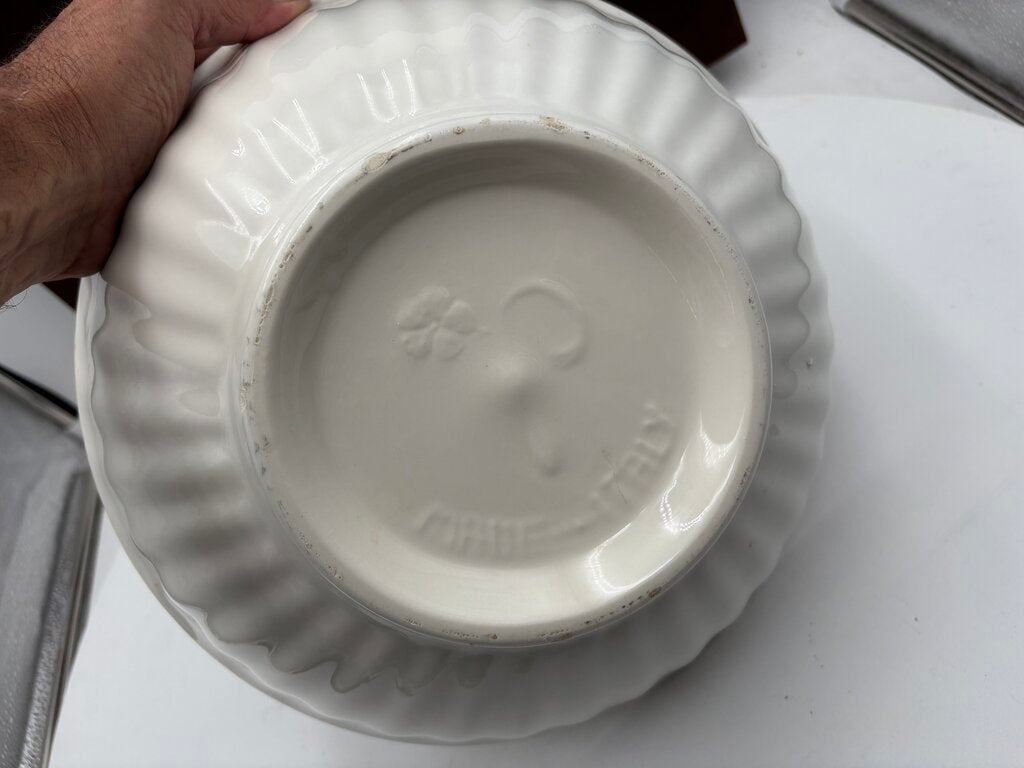 Primula Italy Herb Motif White Ceramic Past Bowl