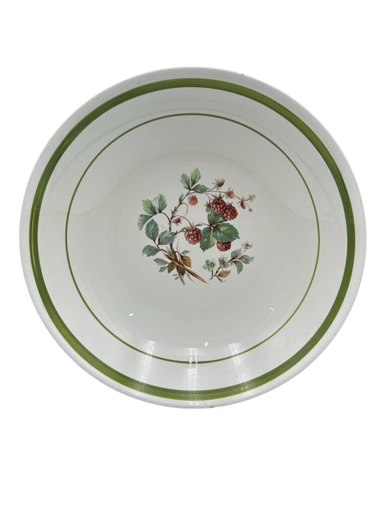 Primula Italy Herb Motif White Ceramic Salad Bowl by Miss Daisy's Consignment & Auction House