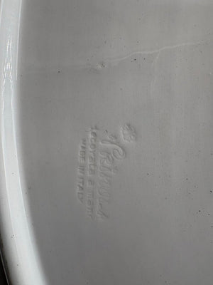 Primula Italy Herb Motif White Ceramic Oval Platter