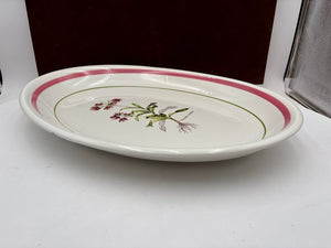 Primula Italy Herb Motif White Ceramic Oval Platter