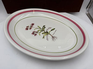 Primula Italy Herb Motif White Ceramic Oval Platter