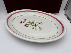 Primula Italy Herb Motif White Ceramic Oval Platter