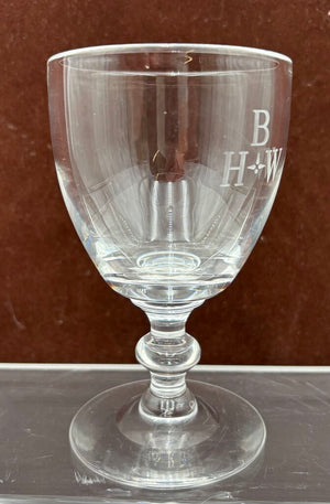 Stuben Glass Signed & Monogrammed Crystal Goblet Set (6Pcs)