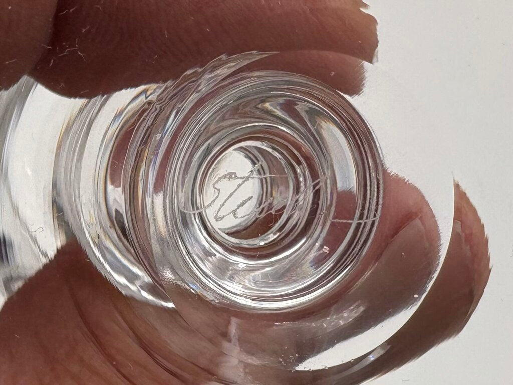 Stuben Glass Signed & Monogrammed Crystal Sherry Set (6Pcs)