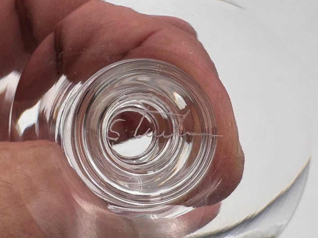 Stuben Glass Signed & Monogrammed Crystal Cordial Set (4Pcs)