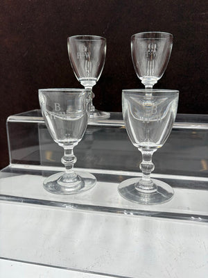 Stuben Glass Signed & Monogrammed Crystal Cordial Set (4Pcs)
