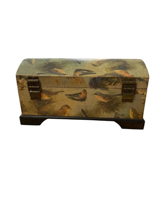 Decoupage Songbird Wooden Keepsake Chest 11.75x6x6"
