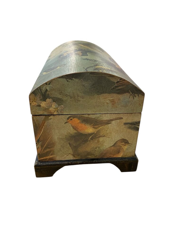 Decoupage Songbird Wooden Keepsake Chest 11.75x6x6"