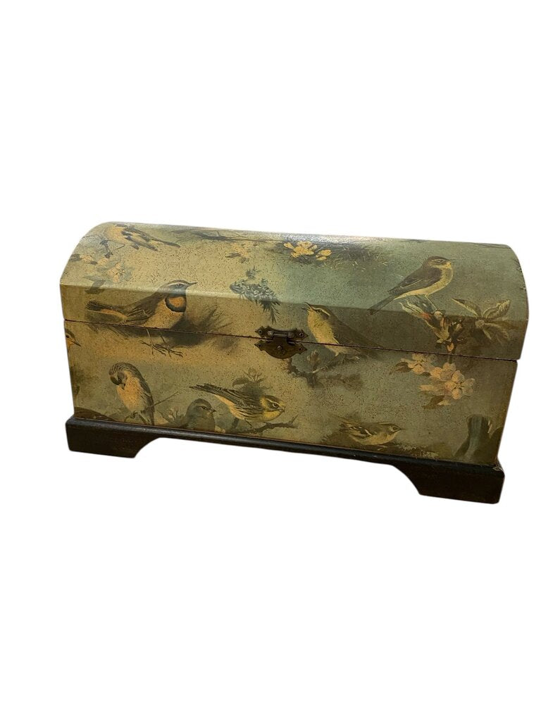 Decoupage Songbird Wooden Keepsake Chest 11.75x6x6"