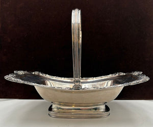 Polished Nickel Plated Copper Footed Swing Arm Serving Basket