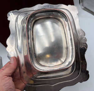 Polished Nickel Plated Copper Footed Swing Arm Serving Basket