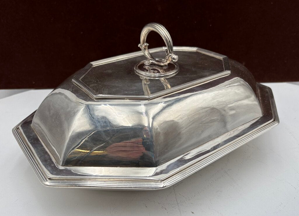 Late 18th C. English George III Sterling Silver Octagonal Lidded Entree Dish (3Pcs)