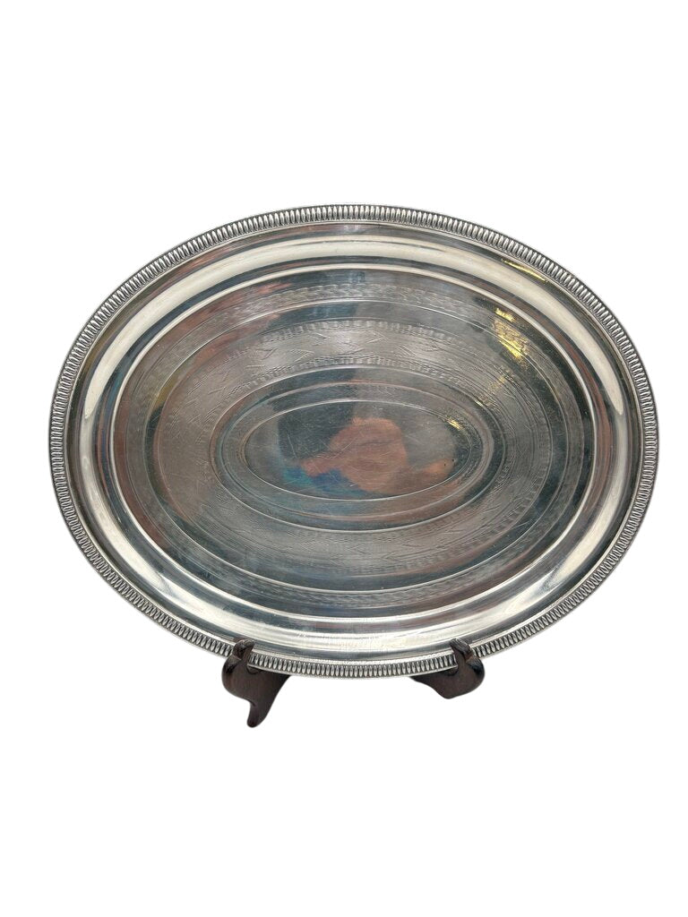 Christofle Silver Plated Oval Serving Tray 11" by Miss Daisy's Consignment & Auction House