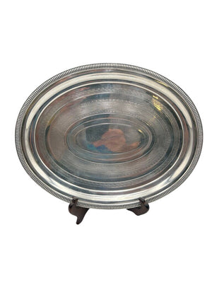 Christofle Silver Plated Oval Serving Tray 11" by Miss Daisy's Consignment & Auction House