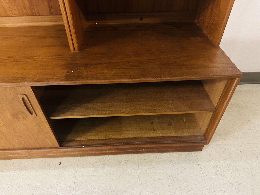 4 Piece Teak Veneer Wall Unit 94x20x69