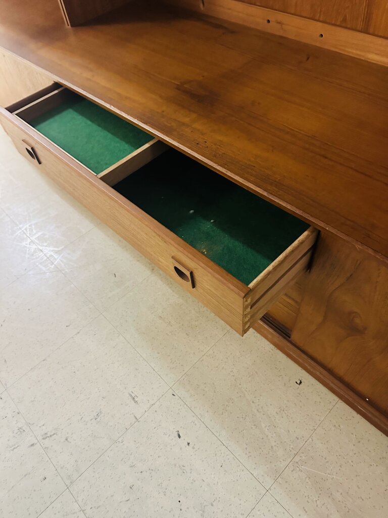 4 Piece Teak Veneer Wall Unit 94x20x69