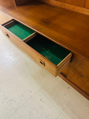 4 Piece Teak Veneer Wall Unit 94x20x69