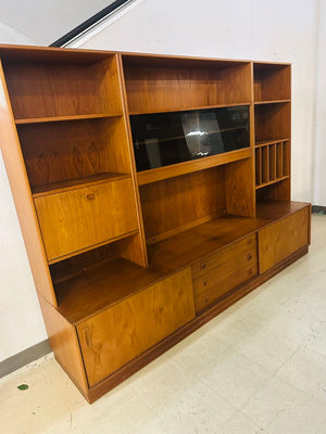 4 Piece Teak Veneer Wall Unit 94x20x69