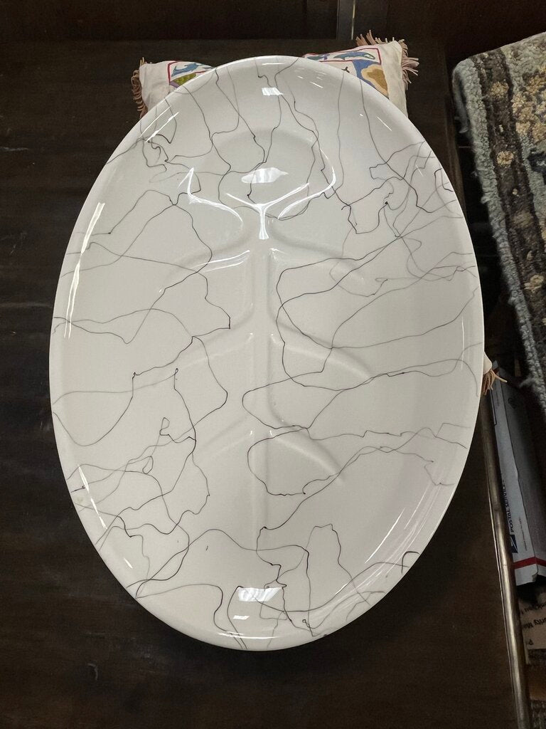 Carrara Modern White by Iroquois Turkey Platter 17.5