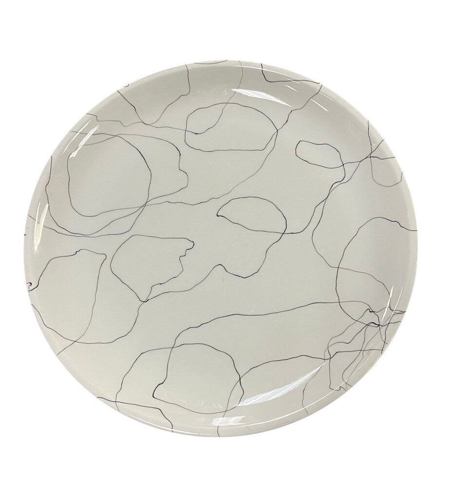 Carrara Modern White by Iroquois Round Platter 13.5