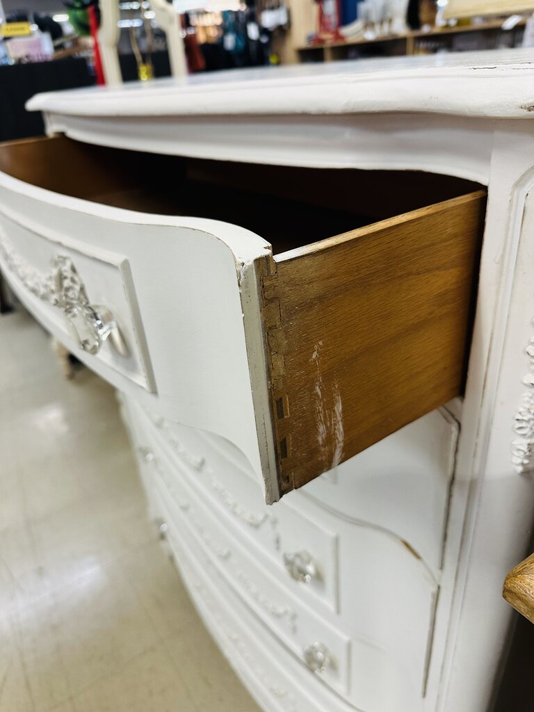 White Pearl French 5 Drawer Dresser 39x20x47