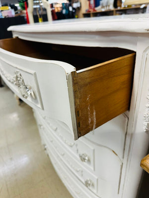 White Pearl French 5 Drawer Dresser 39x20x47