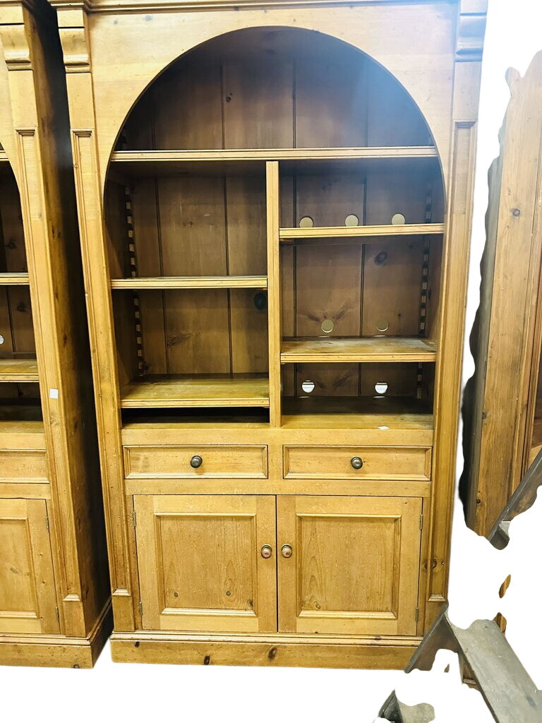 Pine Open Front Bookcase Cabinet 48x19x90 by Miss Daisy's Consignment & Auction House