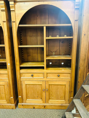 Pine Open Front Bookcase Cabinet 48x19x90