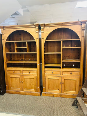 Pine Open Front Bookcase Cabinet 48x19x90