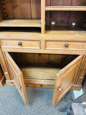 Pine Open Front Bookcase Cabinet 48x19x90