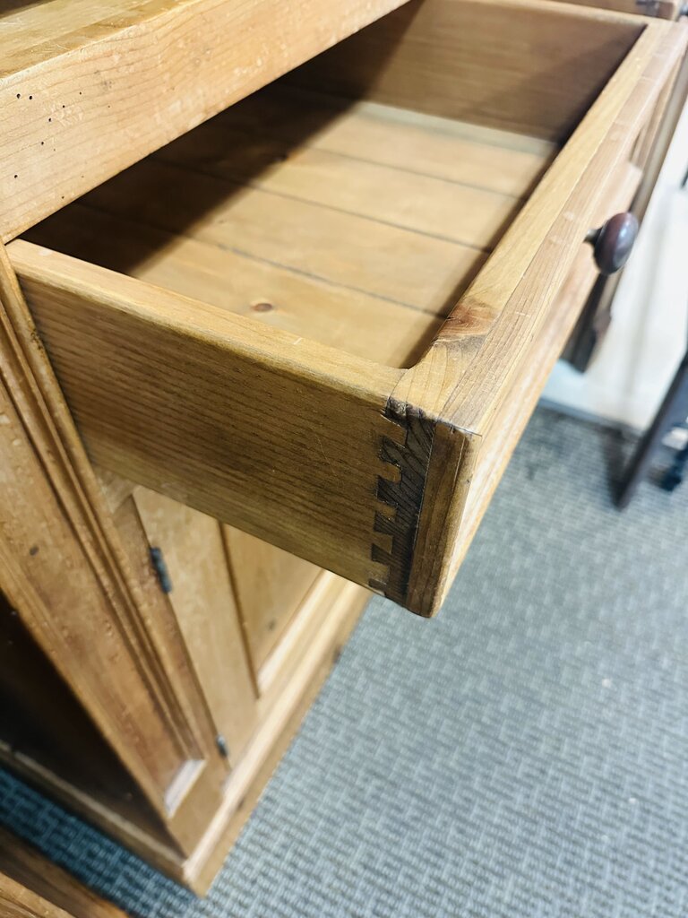 Pine Open Front Bookcase Cabinet 48x19x90