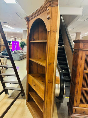 Pine Arched Corner Open Bookcase 39x15x90