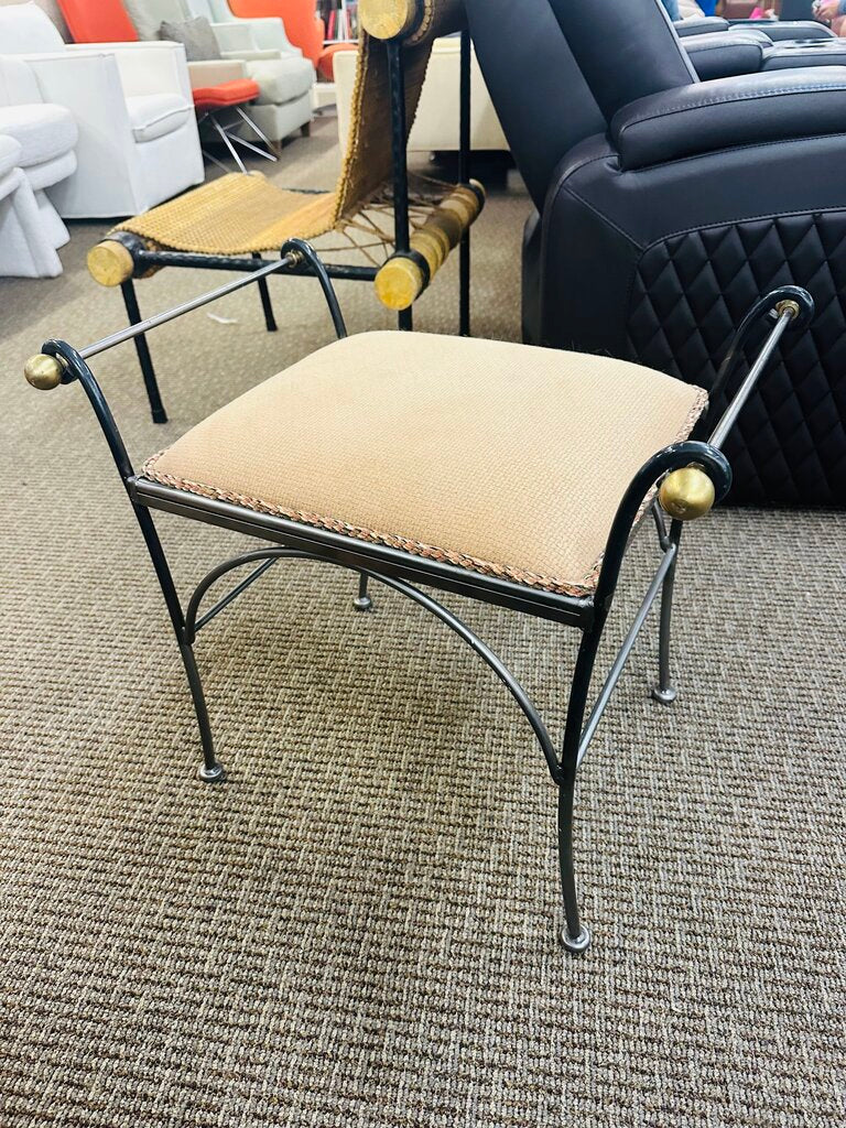 Neoclassical Style Metal Vanity Bench 24x17x21