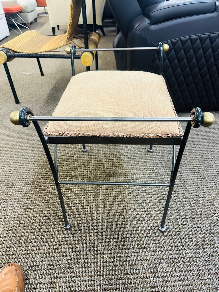 Neoclassical Style Metal Vanity Bench 24x17x21