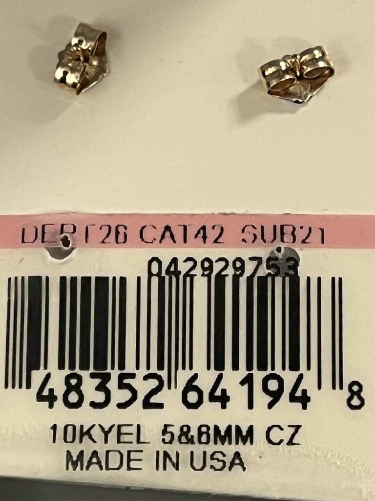 10K Gold Cubic Zirconia Stud Earrings