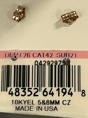 10K Gold Cubic Zirconia Stud Earrings
