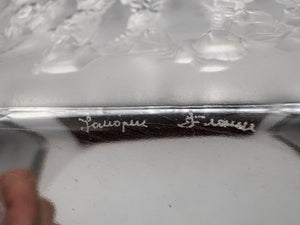 Rene Lalique Roses Square Crystal Bowl 9.6"
