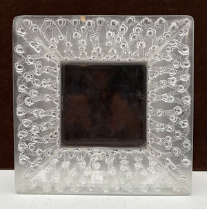 Rene Lalique Roses Square Crystal Bowl 9.6"