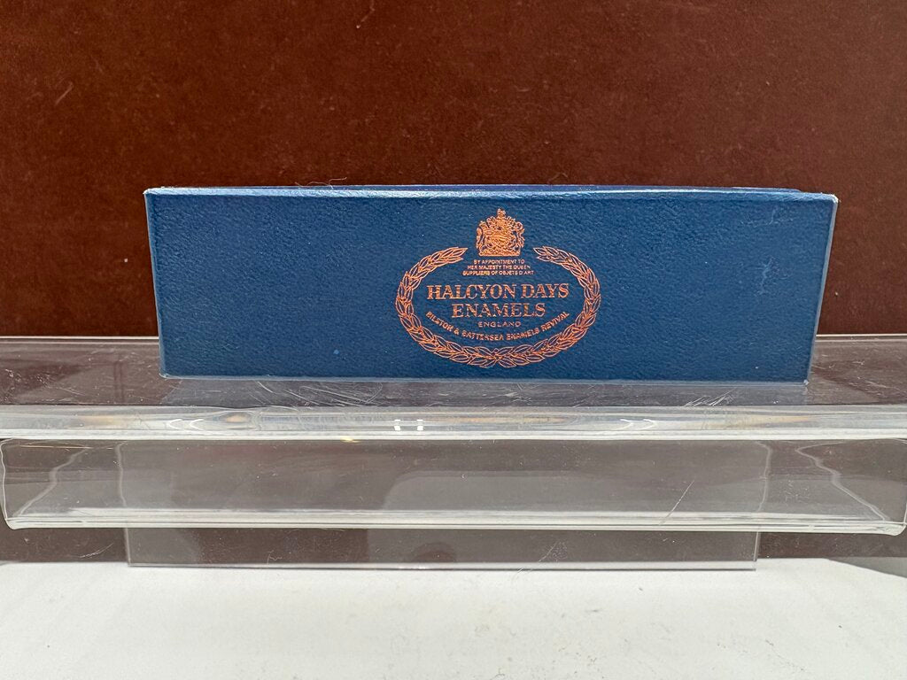 Halcyon Days English Enamel Floral Pen in Original Box (Not Working)