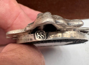 Kate Shea London 1982 Sterling Art Nouveau Female Figural Palm Size Mirror