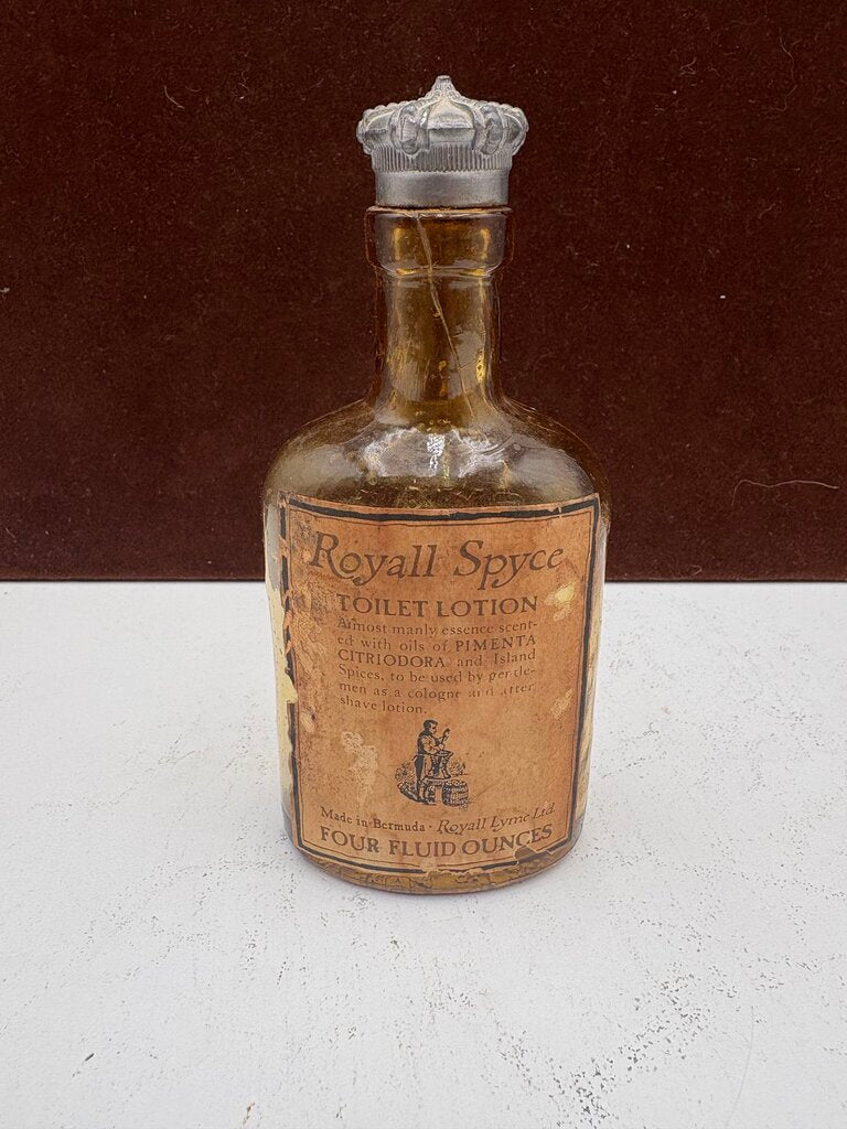 Vintage Lead Cap Royall Spyce Aftershave Bottle