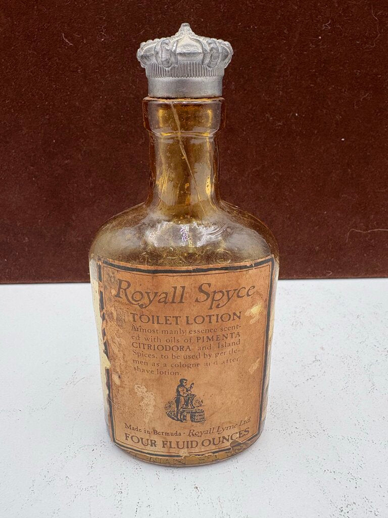Vintage Lead Cap Royall Spyce Aftershave Bottle