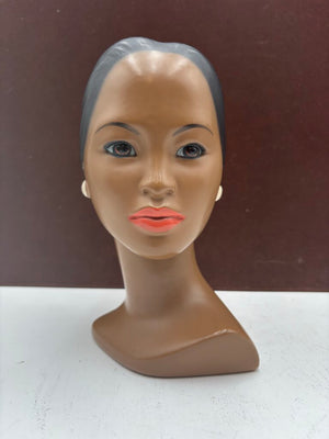 Vintage Chalkware Polynesian Marwal Female Bust Statue