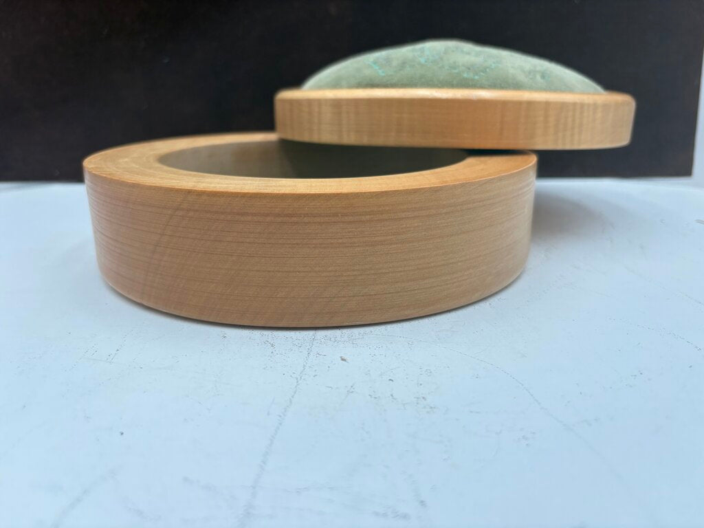 Figured Maple Pin Cushion Swivel Top Sewing Box