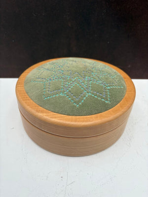 Figured Maple Pin Cushion Swivel Top Sewing Box